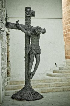 Barb wire Jesus Christ crusifixcion - Vodice, Croatia