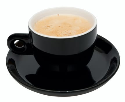Black Cup of Coffee Isolated on White