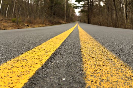 Road in the mountain, close-up of asphalt