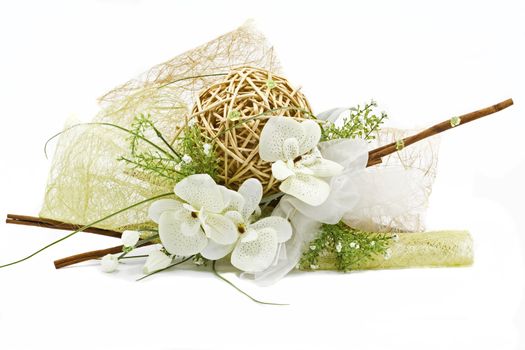 Flower decoration arrangement isolated on white background