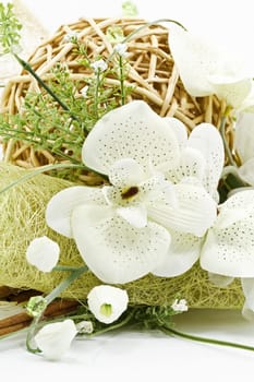 Flower decoration arrangement isolated on white background