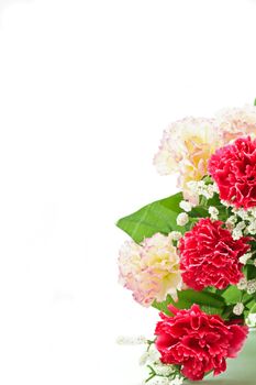 Close-up of a bridal bouquet isolated on white background