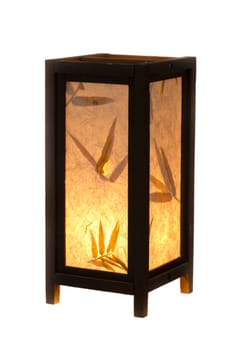 Japanese lantern with hand made paper impressed with flowers and leaves