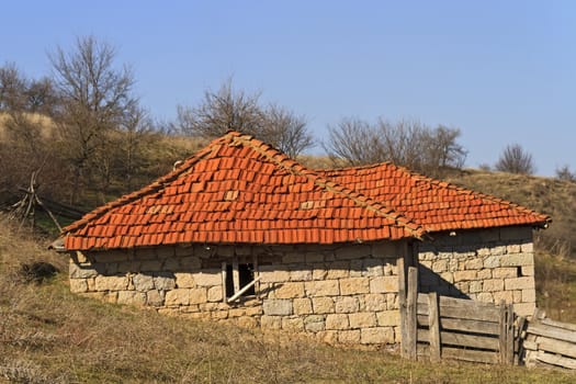 Old ruined stone made house in abandoned village