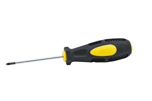 Yellow and Black Screwdiver isolated on white background