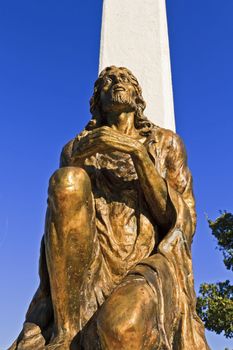 Statue of Jesus Christ praying, in Orthodox church in Macedonia