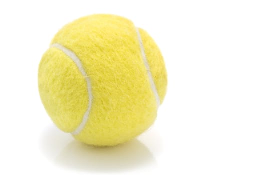 Tennis ball on white with background