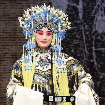 CHENGDU - MAY 30: chinese traditional opera actress performing on stage at Shengge theater.May 30, 2011 in Chengdu, China. 