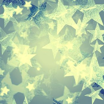 Blue and yellow vintage  background with  stars