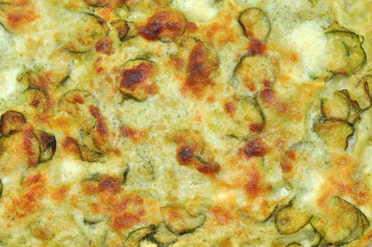Detail of courgettes (zucchini) omelette vegetarian food