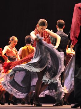 CHENGDU - DEC 28: The Best Flamenco Dance Drama "Carmen" performed by The Ballet Troupe of Spanish Rafael Aguilar(The Ballet Teatro Espanol de Rafael Aguilar) at JINCHENG theater DECEMBER 28, 2008 in Chengdu, China.