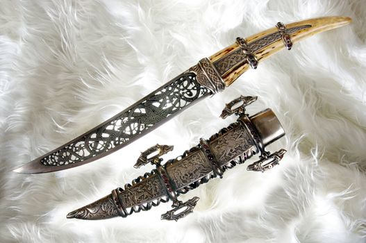 Smart dagger of the medieval soldier. It was used for hunting