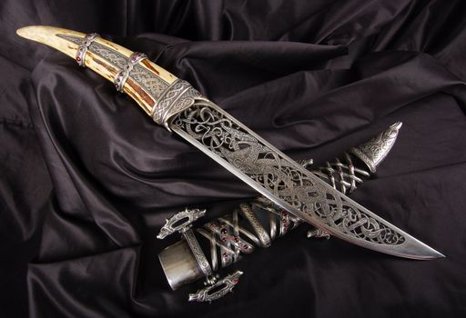 Smart dagger of the medieval soldier. It was used for hunting