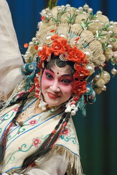 Pretty chinese opera actress with traditional costume