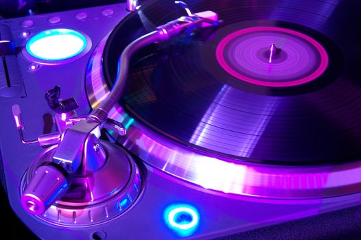 The musical equipment which is used in night clubs and discos