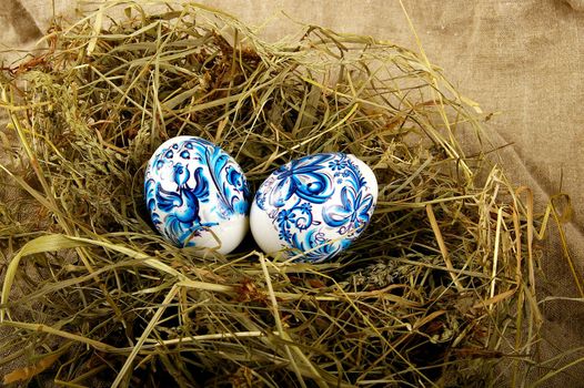 The painted eggs is a symbol of a religious holiday of Easter