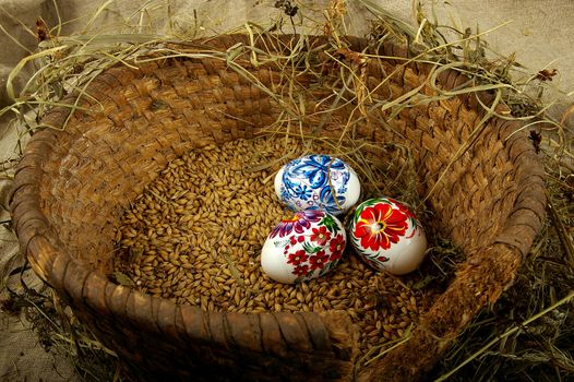 The painted eggs is a symbol of a religious holiday of Easter