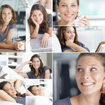 Collage of woman lifestyle images 