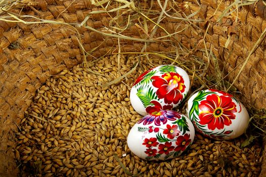 The painted eggs is a symbol of a religious holiday of Easter