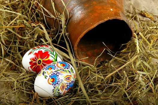 The painted eggs is a symbol of a religious holiday of Easter