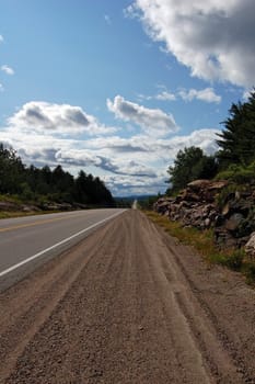 Highway along Mattawa River to the north of Algonquin Park