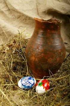 The painted eggs is a symbol of a religious holiday of Easter