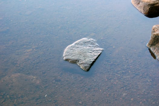 Stones in lake transparent water
