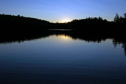 Sunset in beautiful lake in Algonquin Park