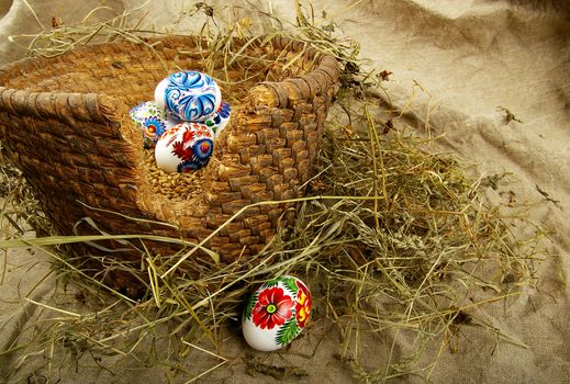 The painted eggs is a symbol of a religious holiday of Easter