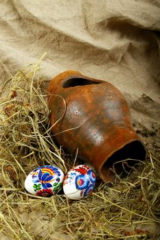 The painted eggs is a symbol of a religious holiday of Easter