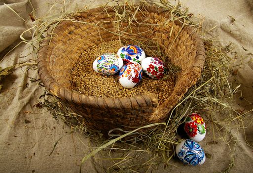 The painted eggs is a symbol of a religious holiday of Easter