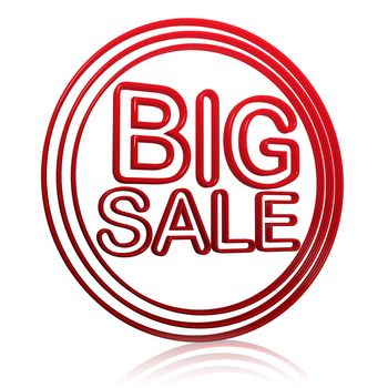 isolated red rings and text big sale 