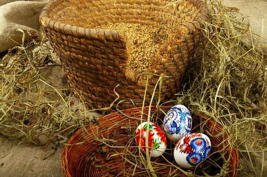 The painted eggs is a symbol of a religious holiday of Easter