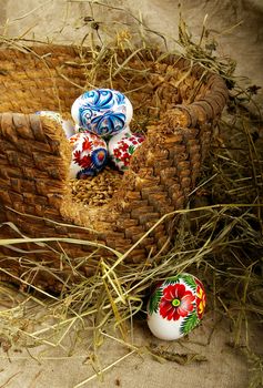 The painted eggs is a symbol of a religious holiday of Easter