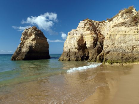 Beach of Praia da Rocha in Portimao, Algarve, Portugal