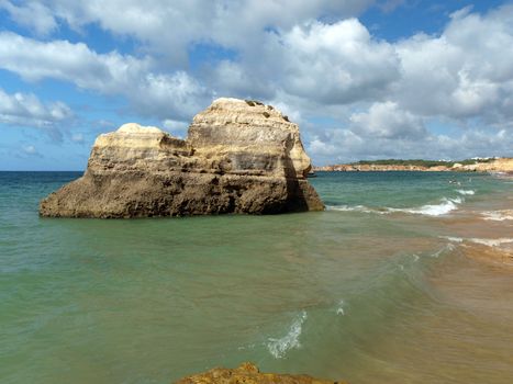 Beach of Praia de Rocha in Portimao, Algarve, Portugal