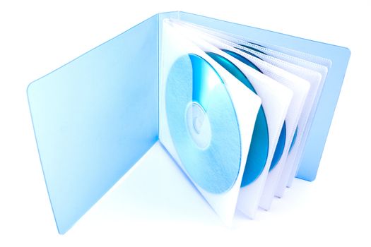 Bag for CD DVD disks isolated on white
