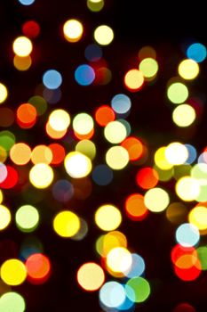 Multi colored blurred Christmas lights