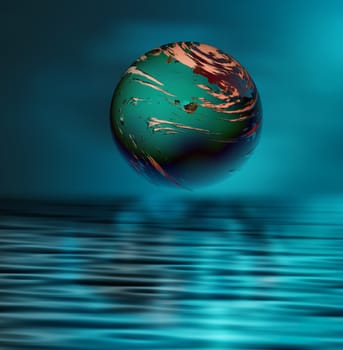 planet above water