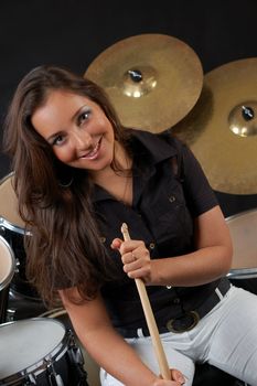 Beautiful girl-drummer.