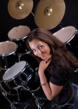 Beautiful girl-drummer.