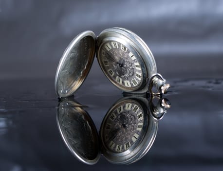 old pocket watch, minute, time runs without stops