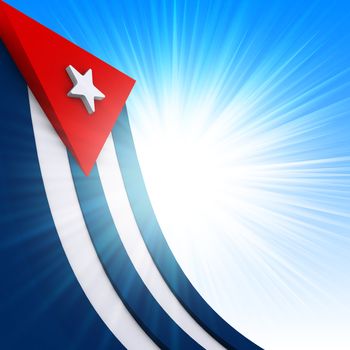 The Cuban flag on abstract glow background