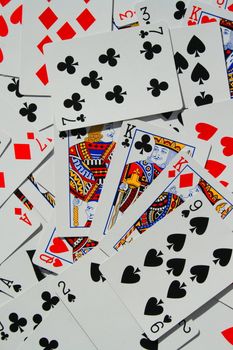 Close up of a group of playng cards.
