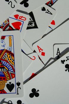 Close up of a group of playng cards.
