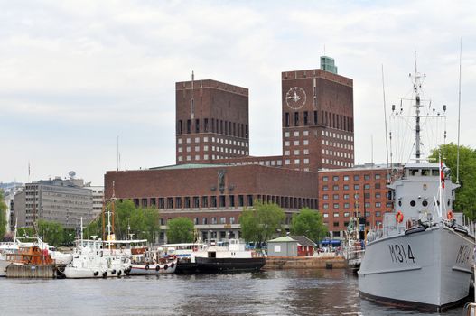 Oslo Harbour and townhall