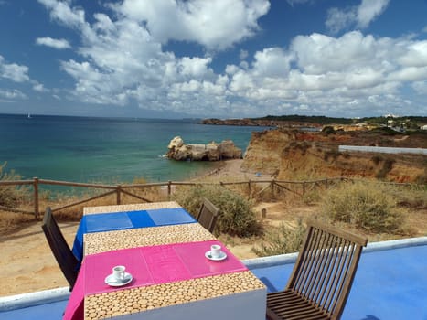 Terrace overlooking the beautiful beach and cliff