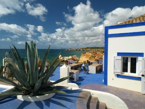 Terrace overlooking the beautiful beach and cliff