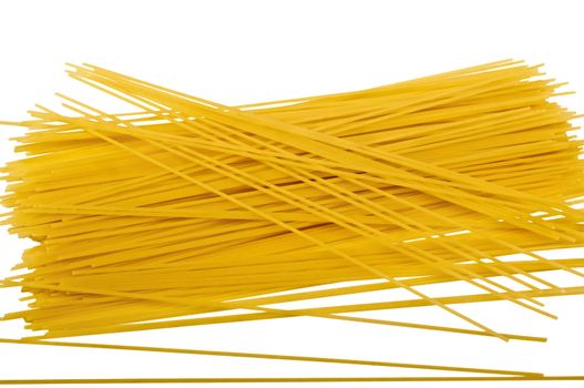 Heap of Italian spaghetti isolated on white background