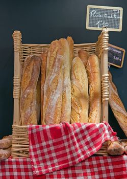 bread for sale from the baker in France Europe